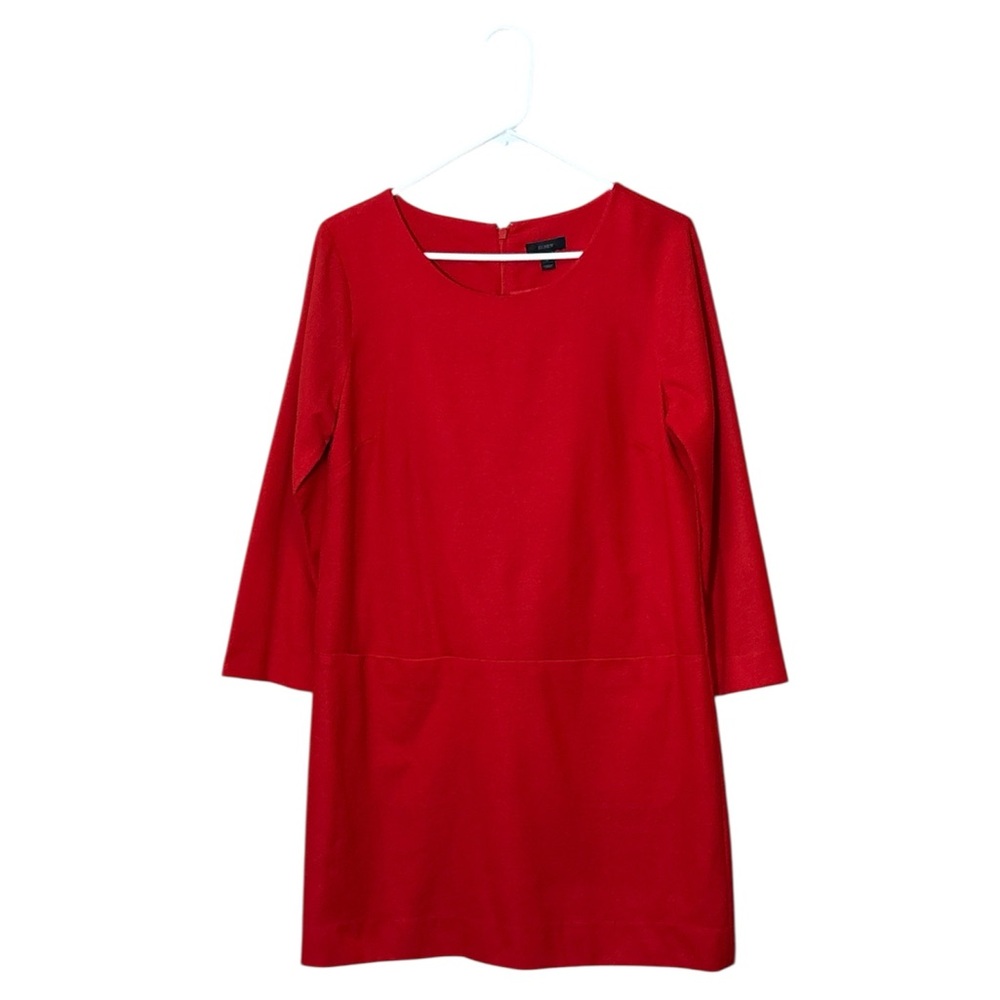 J. Crew Vibrant Orange 3/4 Sleeve Dress,Size 8,97%Wool,3%Spandex - Picture 3 of 8